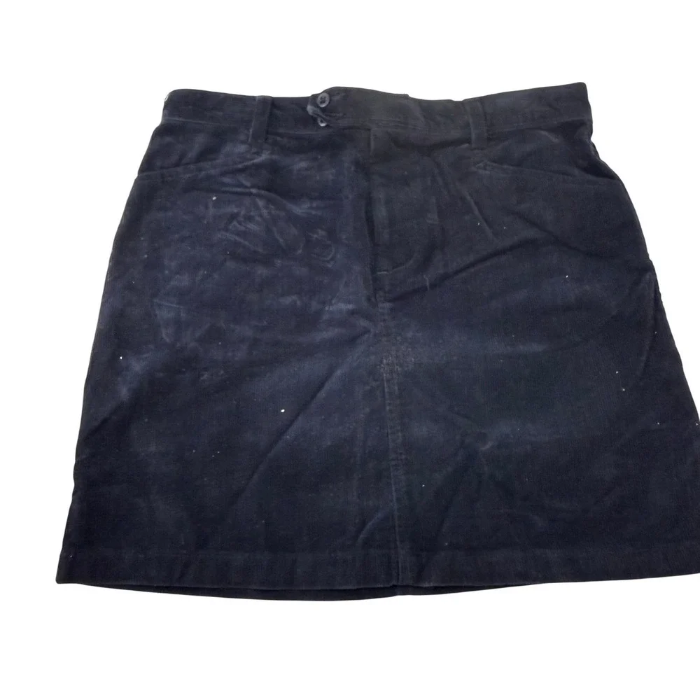 Ralph Lauren Sport Navy Blue Corduroy Mini Skirt Polo Chino‎ Womens 6 NEW 31x16